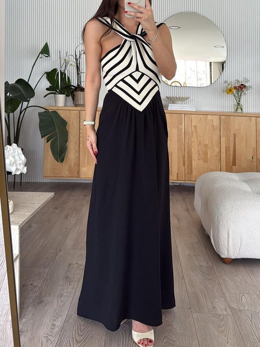Unique Striped Color Block Dress