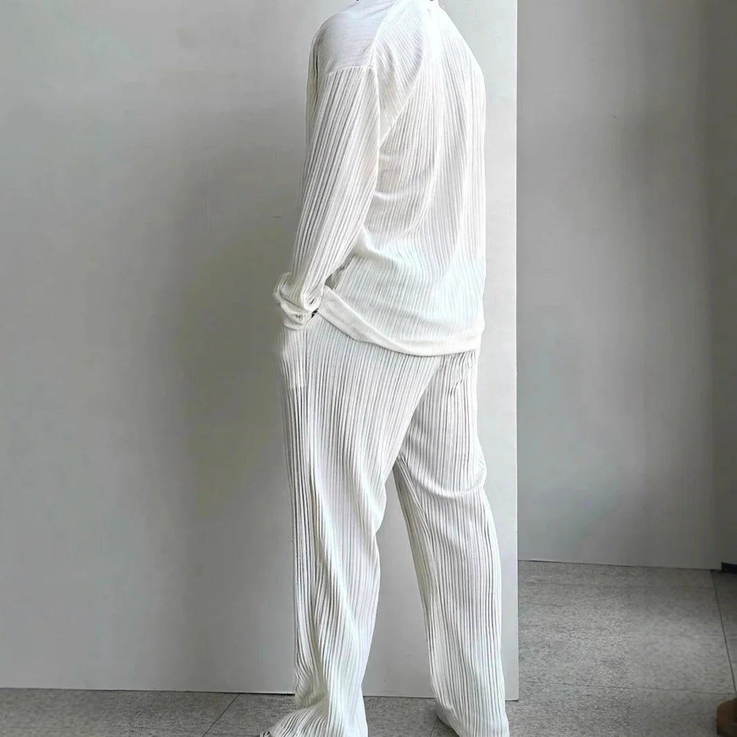 Men’s Casual Button Shirt &amp; Trousers Set