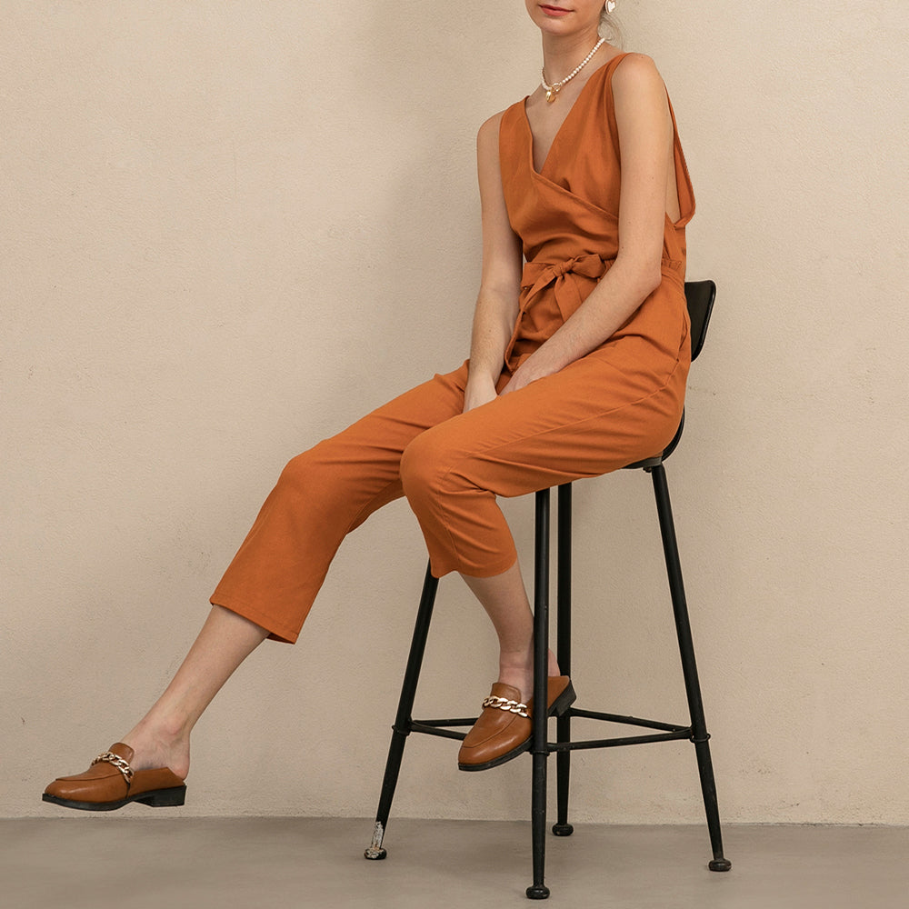 V-Neck Sleeveless Jumpsuit