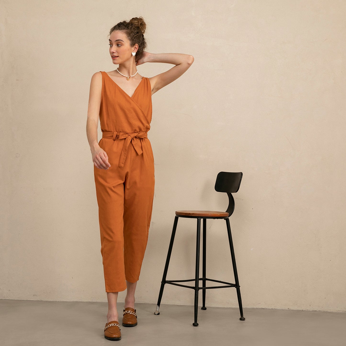 V-Neck Sleeveless Jumpsuit