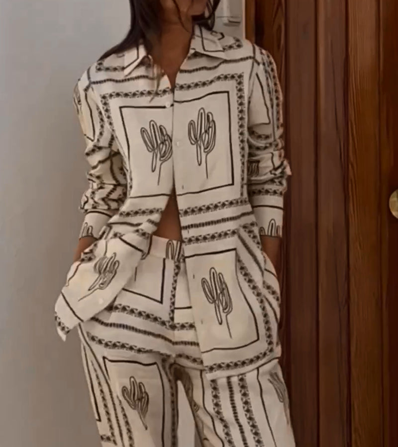 Abstract Geometric Line Two-Piece Set