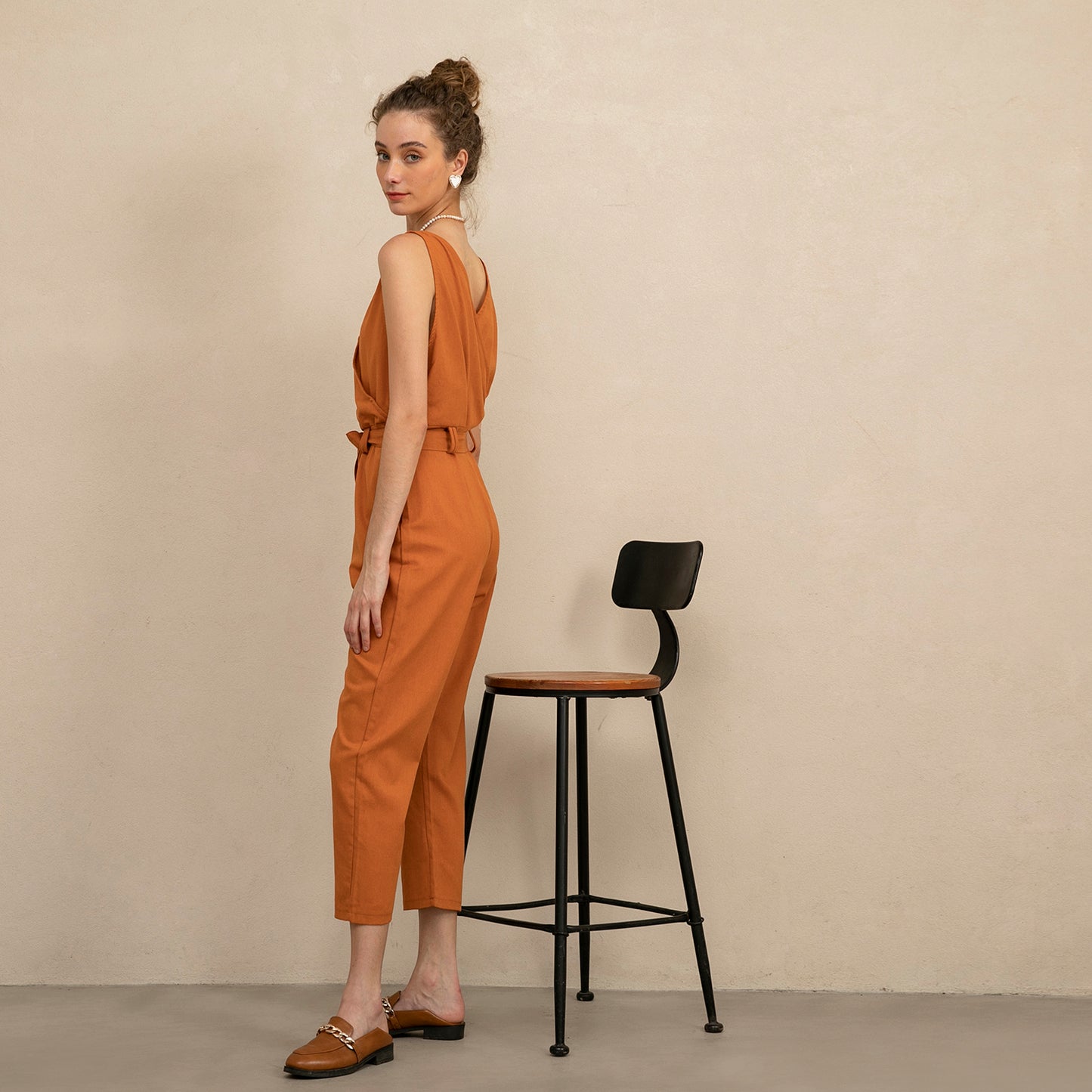 V-Neck Sleeveless Jumpsuit