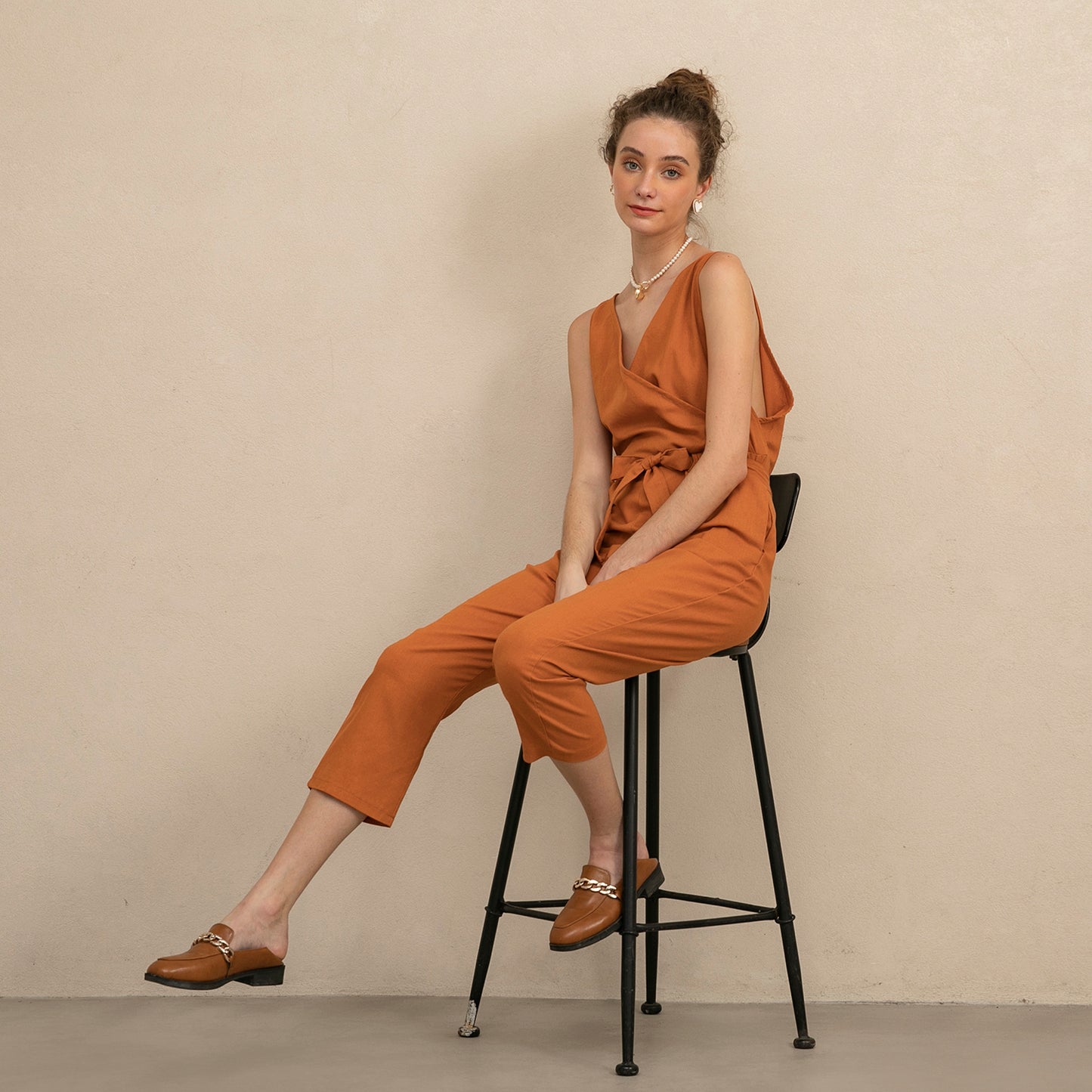 V-Neck Sleeveless Jumpsuit