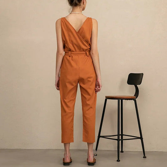 V-Neck Sleeveless Jumpsuit