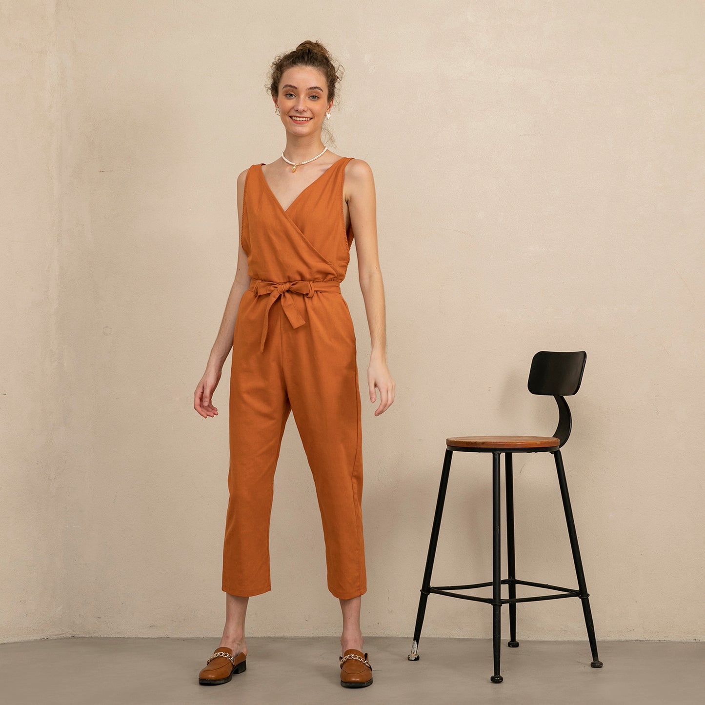 V-Neck Sleeveless Jumpsuit