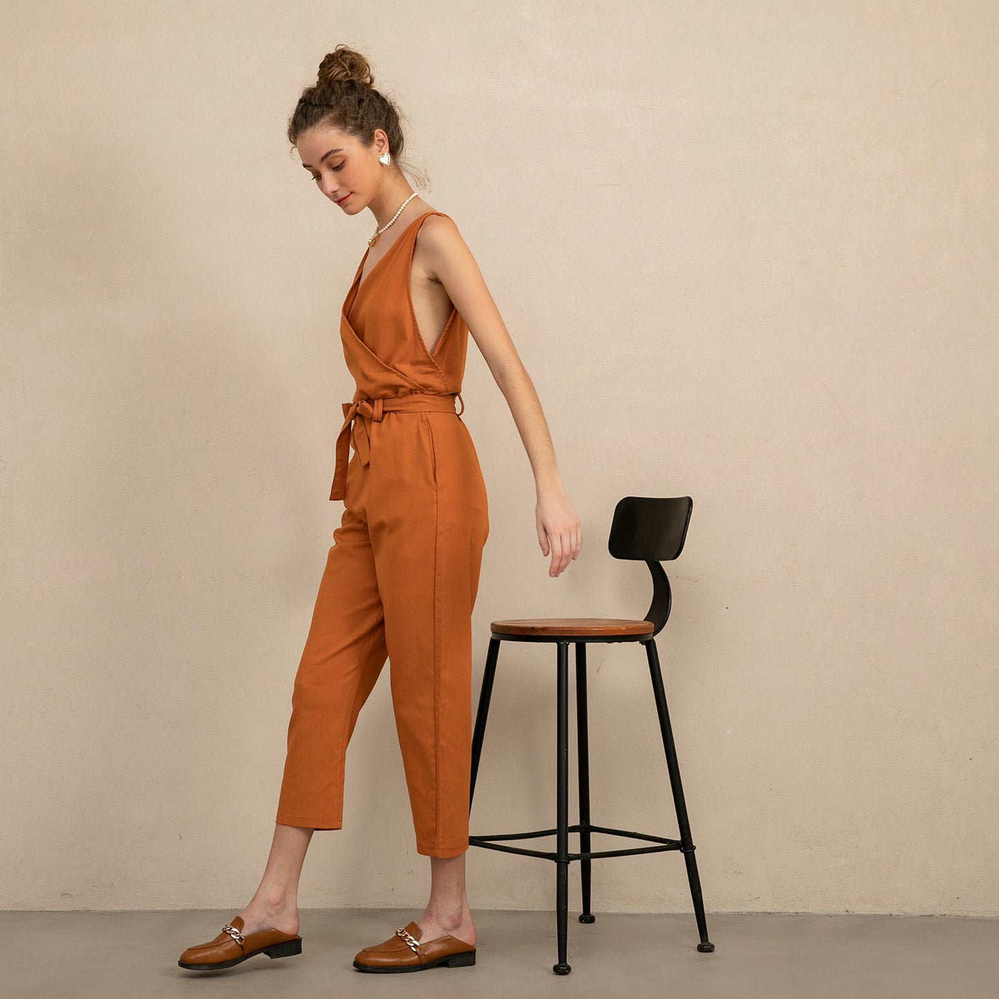 V-Neck Sleeveless Jumpsuit